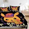 Набор из 3 предметов: Пододеяльник Пикачу - Можно стирать в машине, Включает 1 пододеяльник и 2 наволочки, Наполнитель не входит в комплект, Всесезонный домашний декор для общежитий