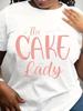 Women'S Fun Cake Pattern T-Shirt - Soft And Breathable Unisex Crew Neck Short Sleeve Tee with Cak
