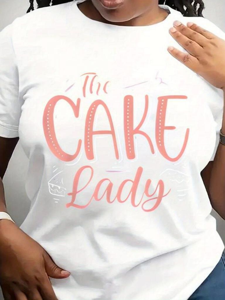 Women'S Fun Cake Pattern T-Shirt - Soft And Breathable Unisex Crew Neck Short Sleeve Tee with Cak