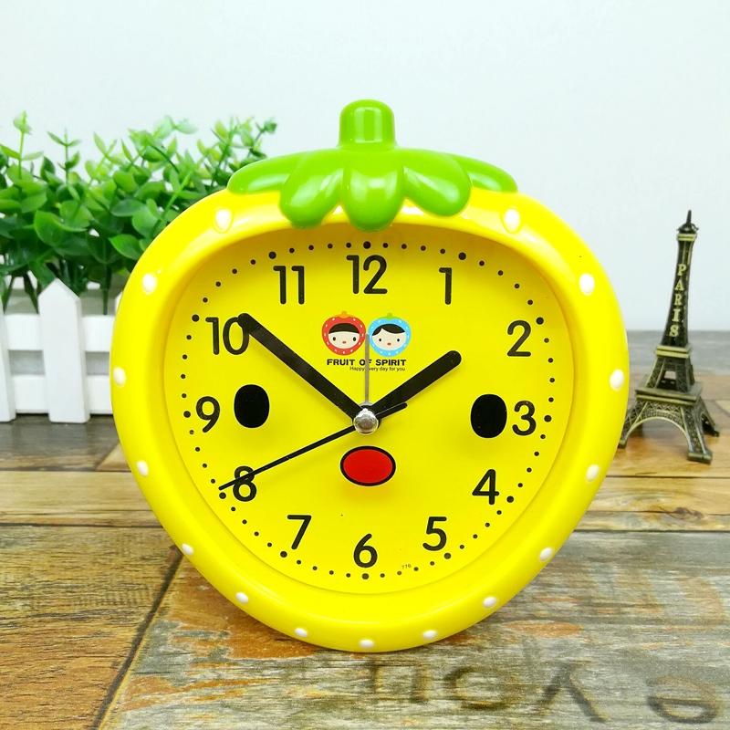 Детский креативный красный клубничный маленький будильник студенческий ленивый будильник простой милый бесшумный время для мальчика и девочки