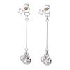 LOKUMI Made In 18K K18 Back Swing Nickel Cubic Earrings, Japan, Gold, Post, K18, Hypoallergenic, 2-Way, Pearl, Bijou, Catch, Earrings, Long, Women's,