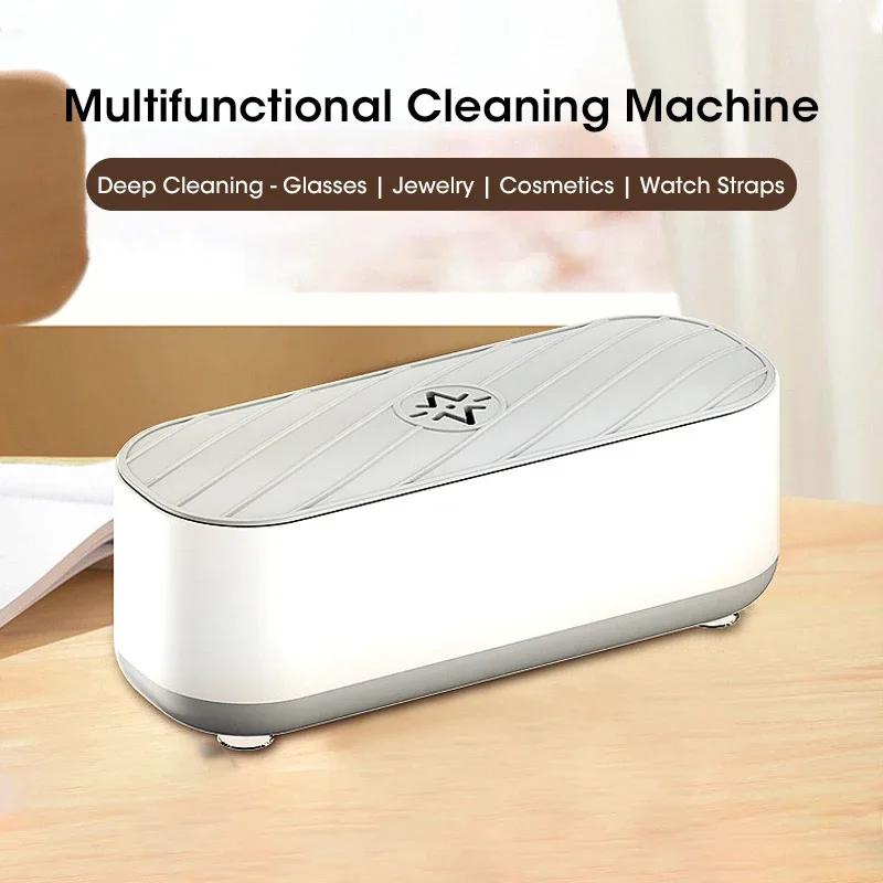 Household Electric Ultrasonic Cleaning Machine Mini Portable High-frequency Vibration Cleaning Tool for Glasses Jewelry Cleaning