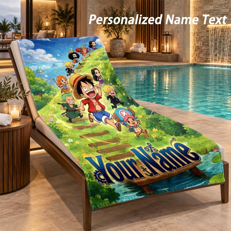 One Piece Custom Name Beach Towel Large Soft Towel for Indoor Bathroom Outdoor Beach