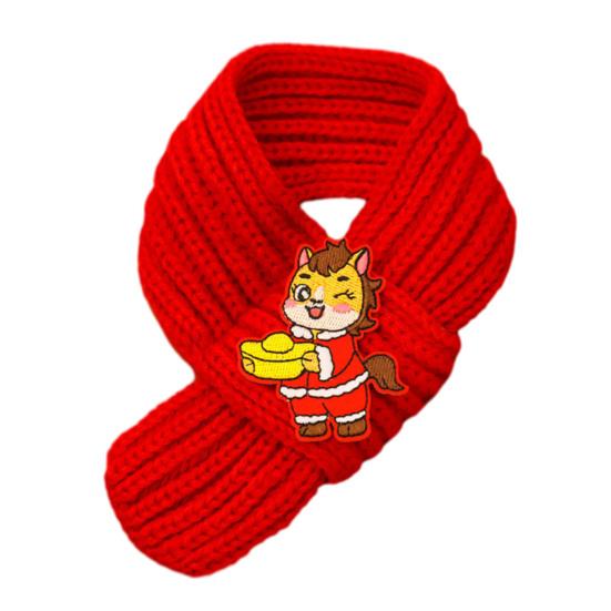 Yousheng Red Knitted Cat Scarf Year of The Horse Dog Scarf Chinese New Year Pet Scarf for Cats And Small Dogs Festive Costume Accessory