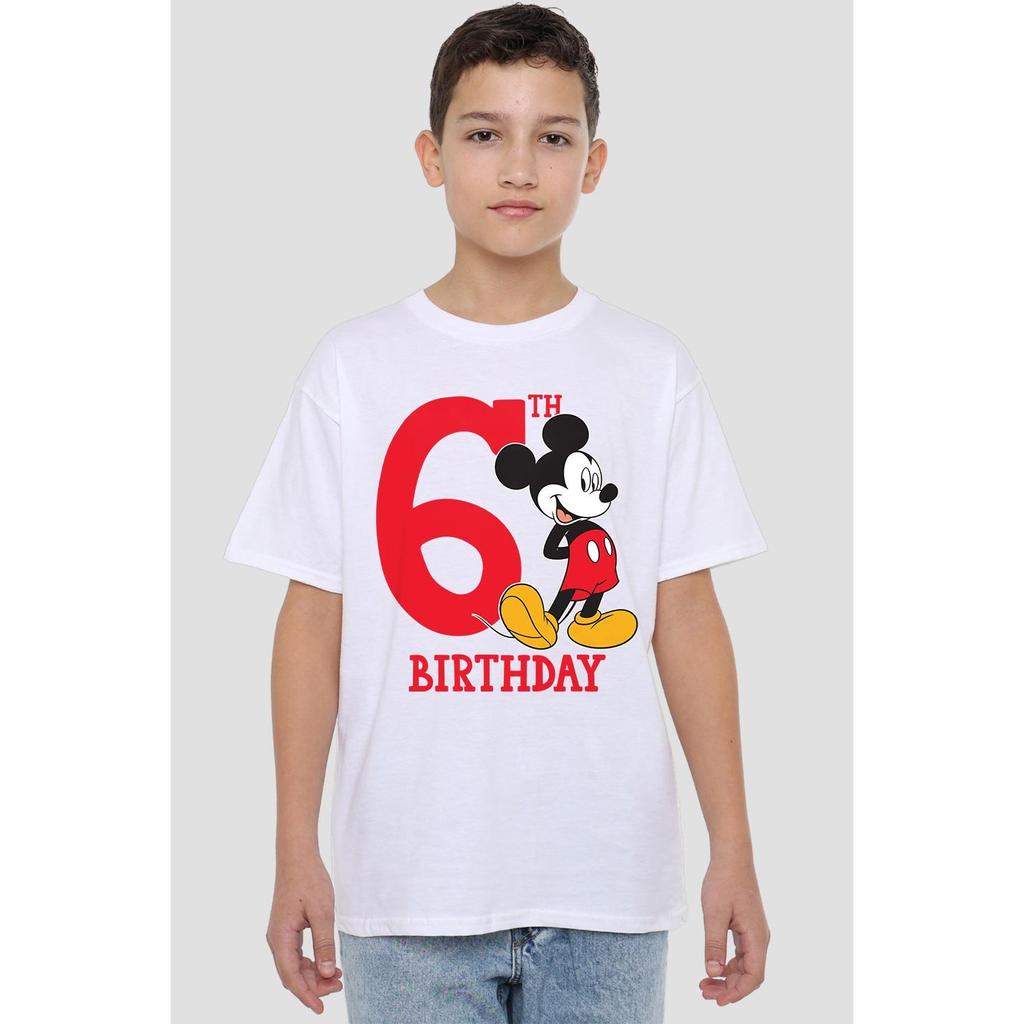 Disney Childrens/Kids Mickey Mouse 6th Birthday T-Shirt