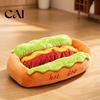 Durable Polyester Pet House Hot Dog Bed, Removable Washable Mat, Cozy Plush Nest Warm Mat Cute Bed for Small Dogs Cats Indoor Use