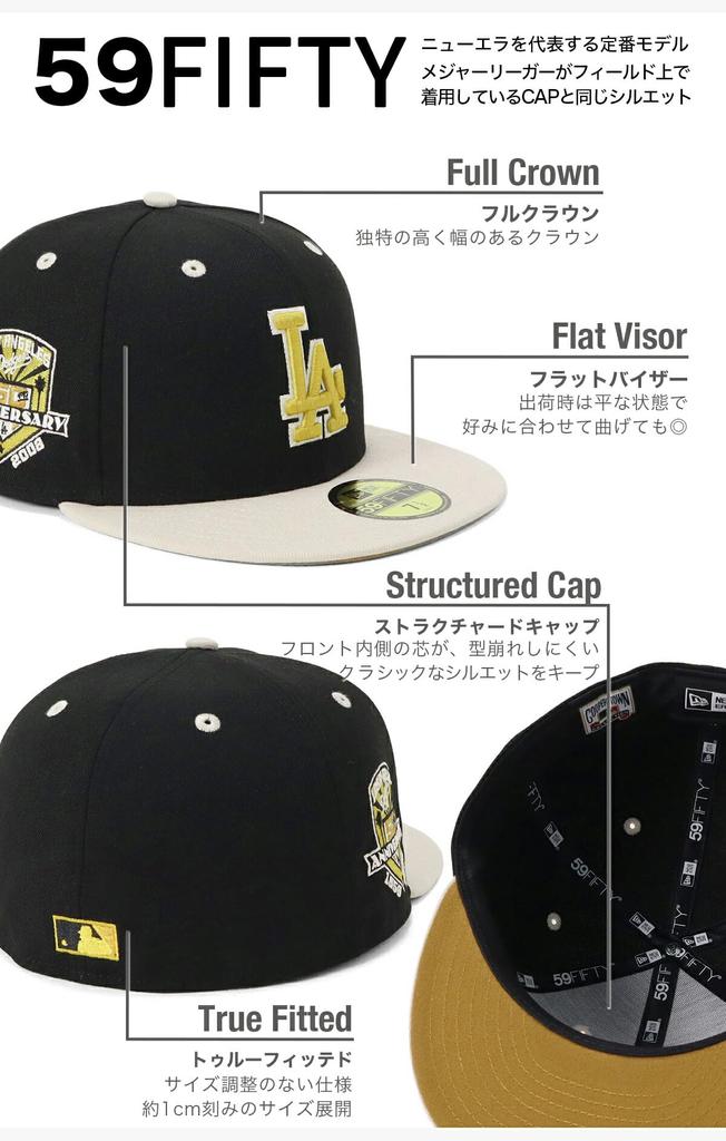 NEW ERA Cap 59FIFTY 70994788 N836FF309 Los Angeles Dodgers Two Tone Side Patch 2Tone Under Visor Flat Visor