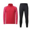 Mens Womens Long Sleeve Half-Zip Soccer Training Jersey Set Sportswear Running Football Practice