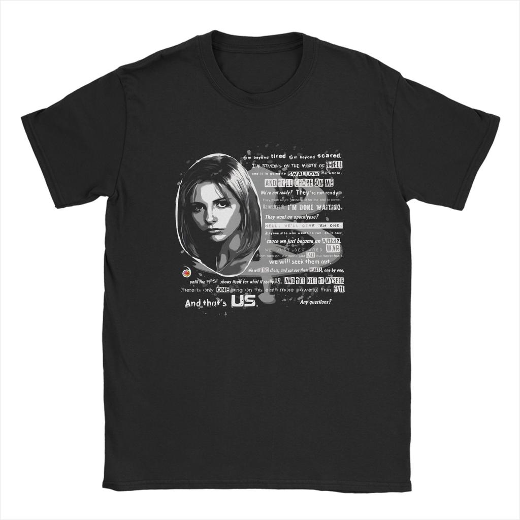 Buffy the Vampire Slayer Collage  T Shirts Men Women's Cotton Novelty T-Shirt Round Neck  Tees Short Sleeve Clothing Plus Size