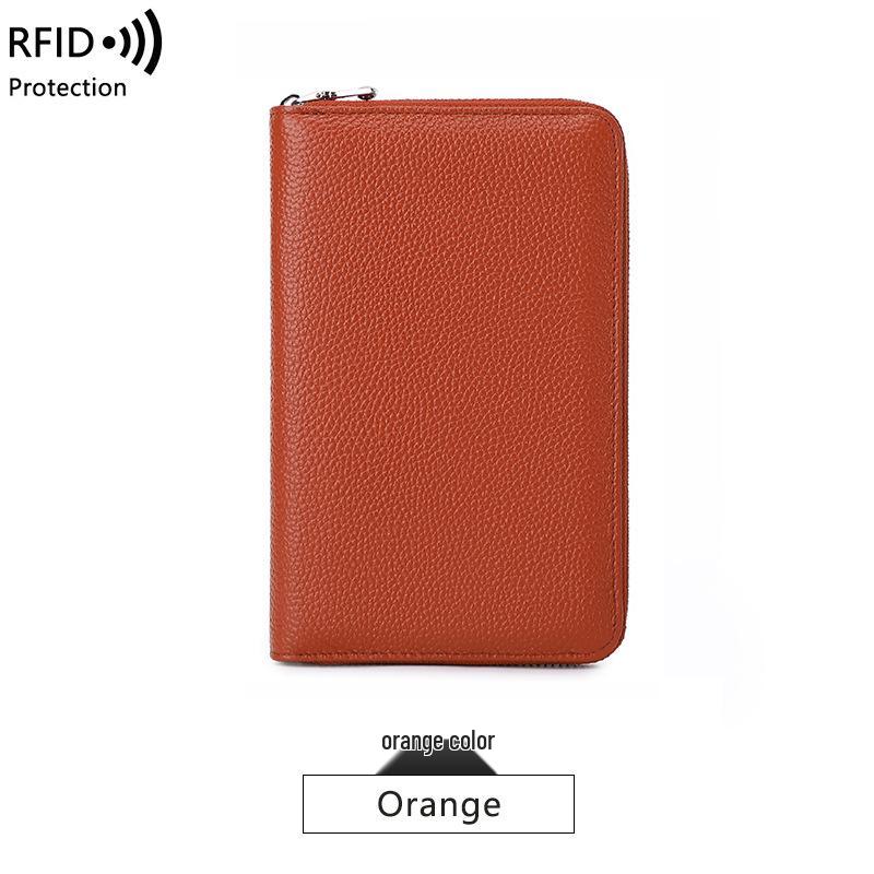 Японский многофункциональный держатель для паспорта и сберкнижки из натуральной кожи с молнией