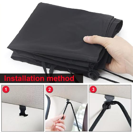 Набор из 3 штор для защиты от посторонних глаз для автомобиля, внедорожника, фургона - Включает 1 перегородку для заднего сиденья и 2 шторы-перегородки для боковых окон для кемпинга и сна