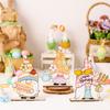 Easter Gnome Wooden Ornament Desktop Sculpture Ornament Home Decorate Crafts Easter Decoration Supplies