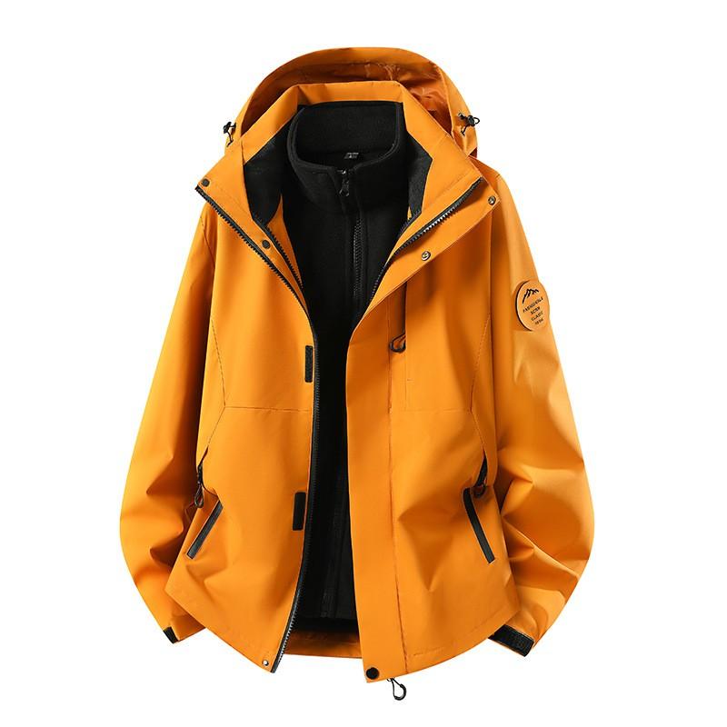 Men Women 3-in-1 Waterproof Windproof Hiking Jacket With Removable Down Liner Outdoor Trekking Camping Winter