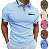 New Men's Casual POLO Shirt Chest False Pockets Lapel Buttons Business T-shirt Tops Male