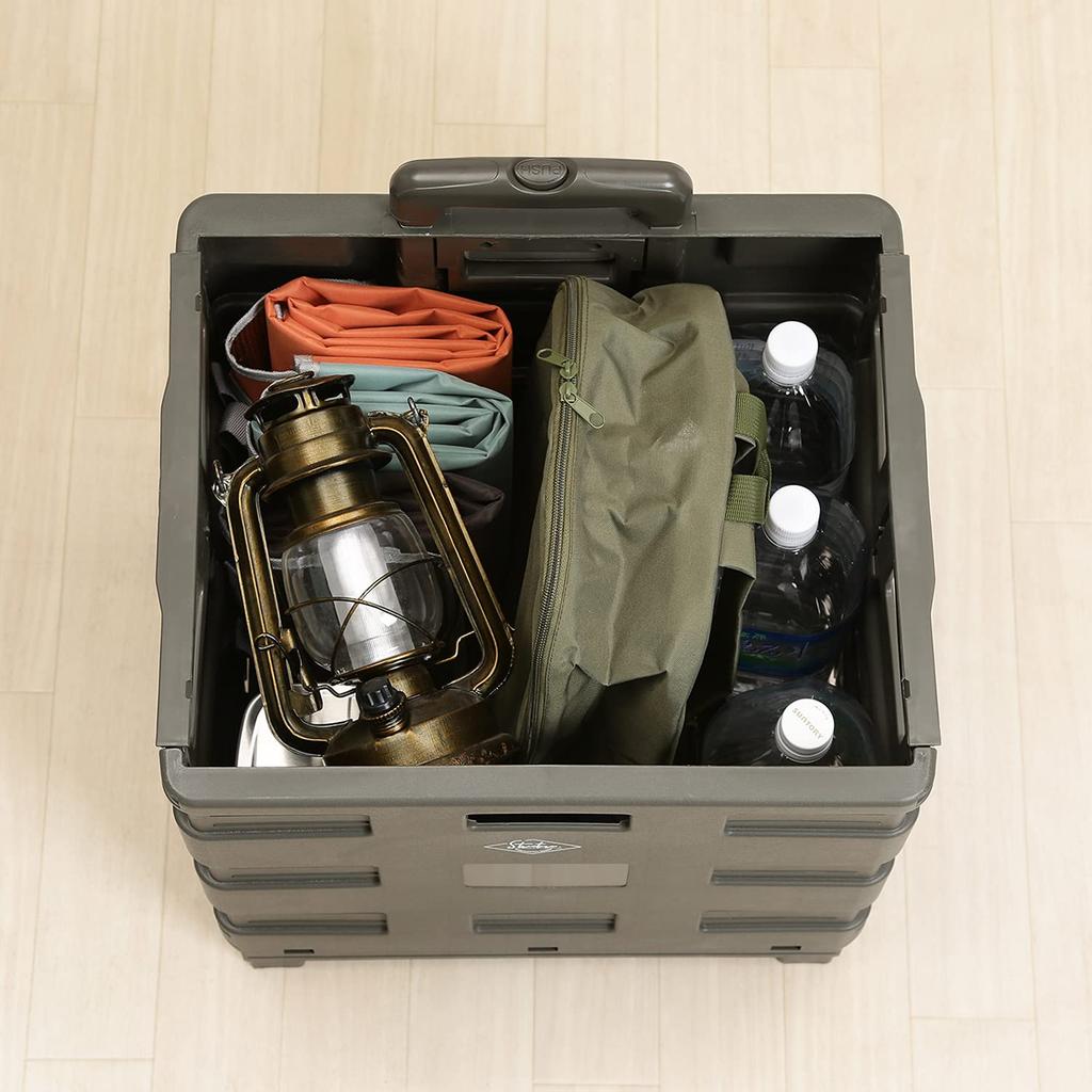 Fuji Boeki Carry Cart Folding Shopping Cart Width 45 X Depth 38 X Height 99cm Khaki Outdoor Compact with Lid Load Capacity 30kg 86442