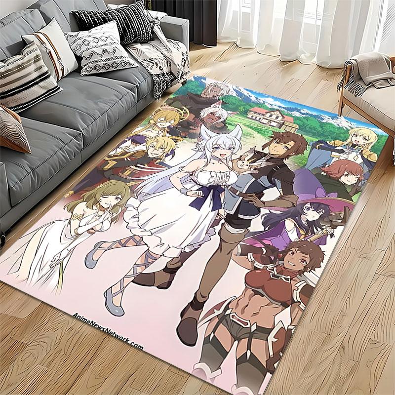 Fantasy Anime Group Carpet suitable as a non-slip mat for the living room or bedroom sofa