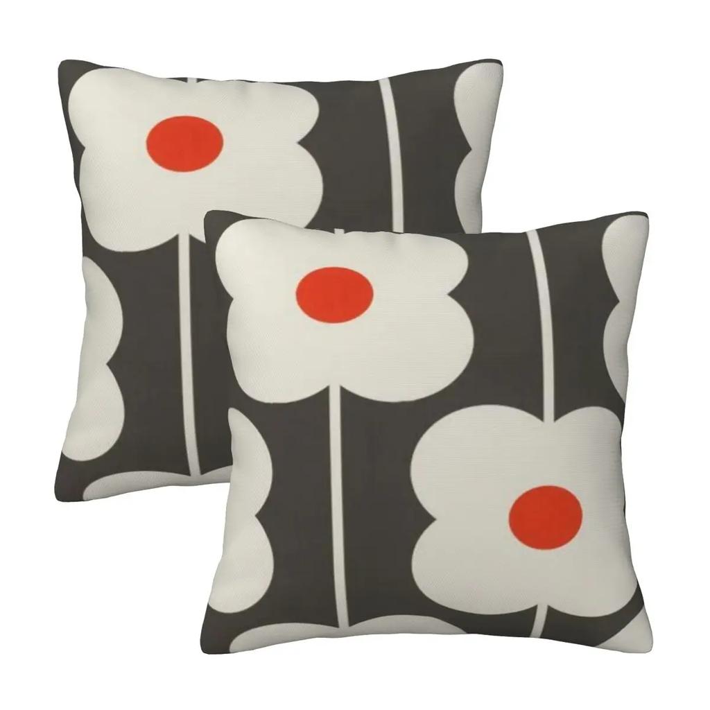 Orla Kiely Multi Stem Colorful Fabric 2 pcs Square Pillowcase Pillow Cover Cushion Comfort Throw Pillow for Home Living Room