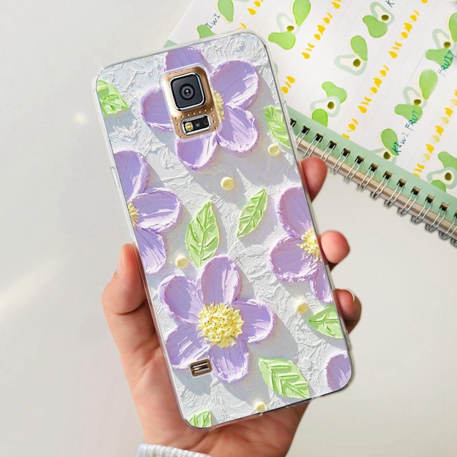 Красивый чехол с принтом для Samsung Galaxy S5 5.1" Прозрачный мягкий силиконовый чехол-бампер для Samsung S5 I9600 SM-G900F