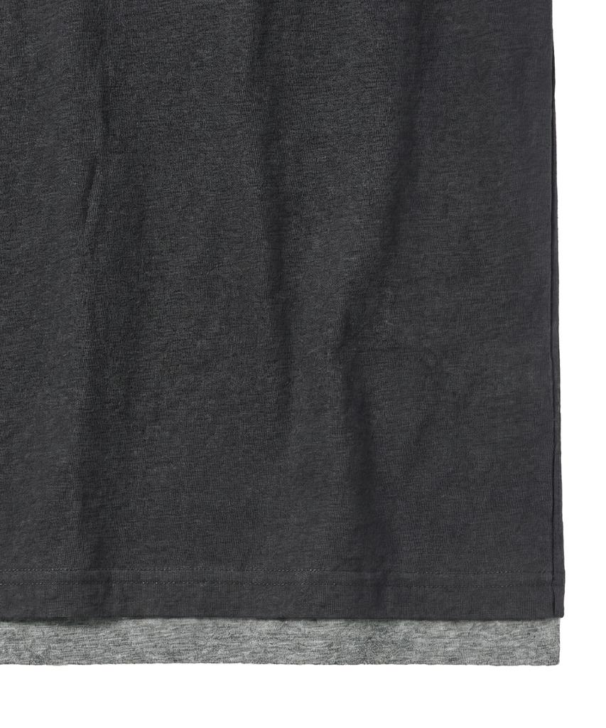 IDWS Layered Henley Neck T-Shirt Charcoal