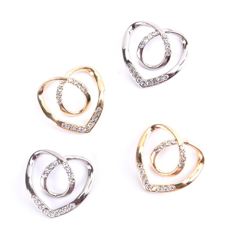 Шарф-брошь в форме сердца, шелковый шарф, пряжка, брошь, женская шаль, кольцо-зажим