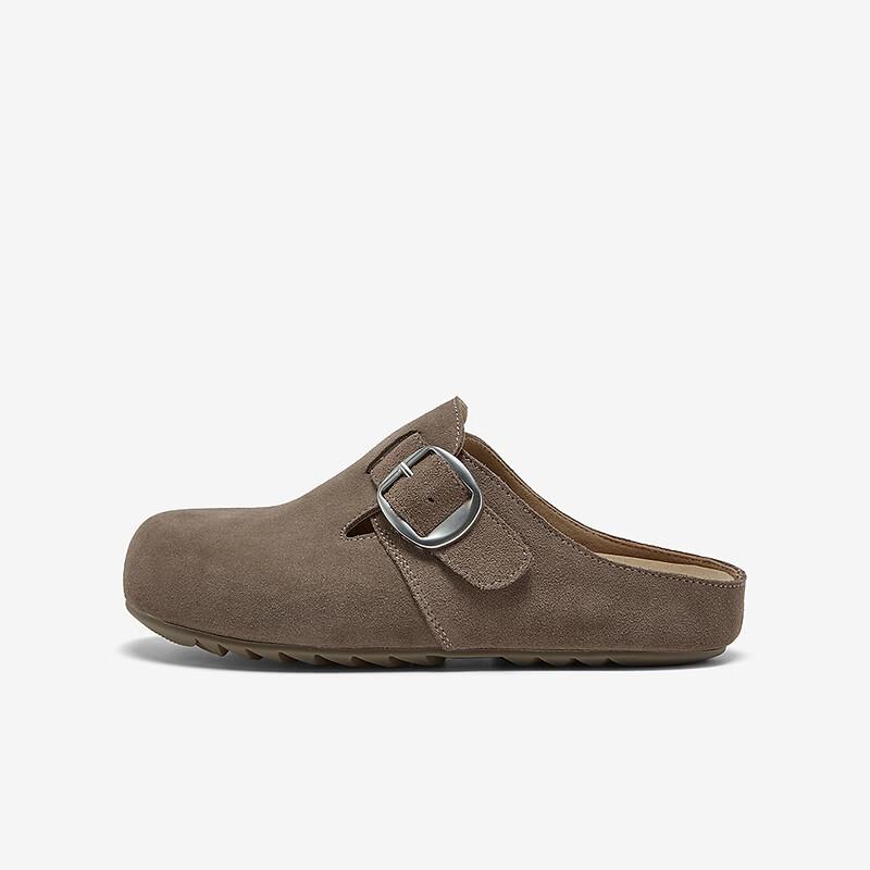 BASTO Flat Casual Open-Toe Slip-On Half Slippers for Women