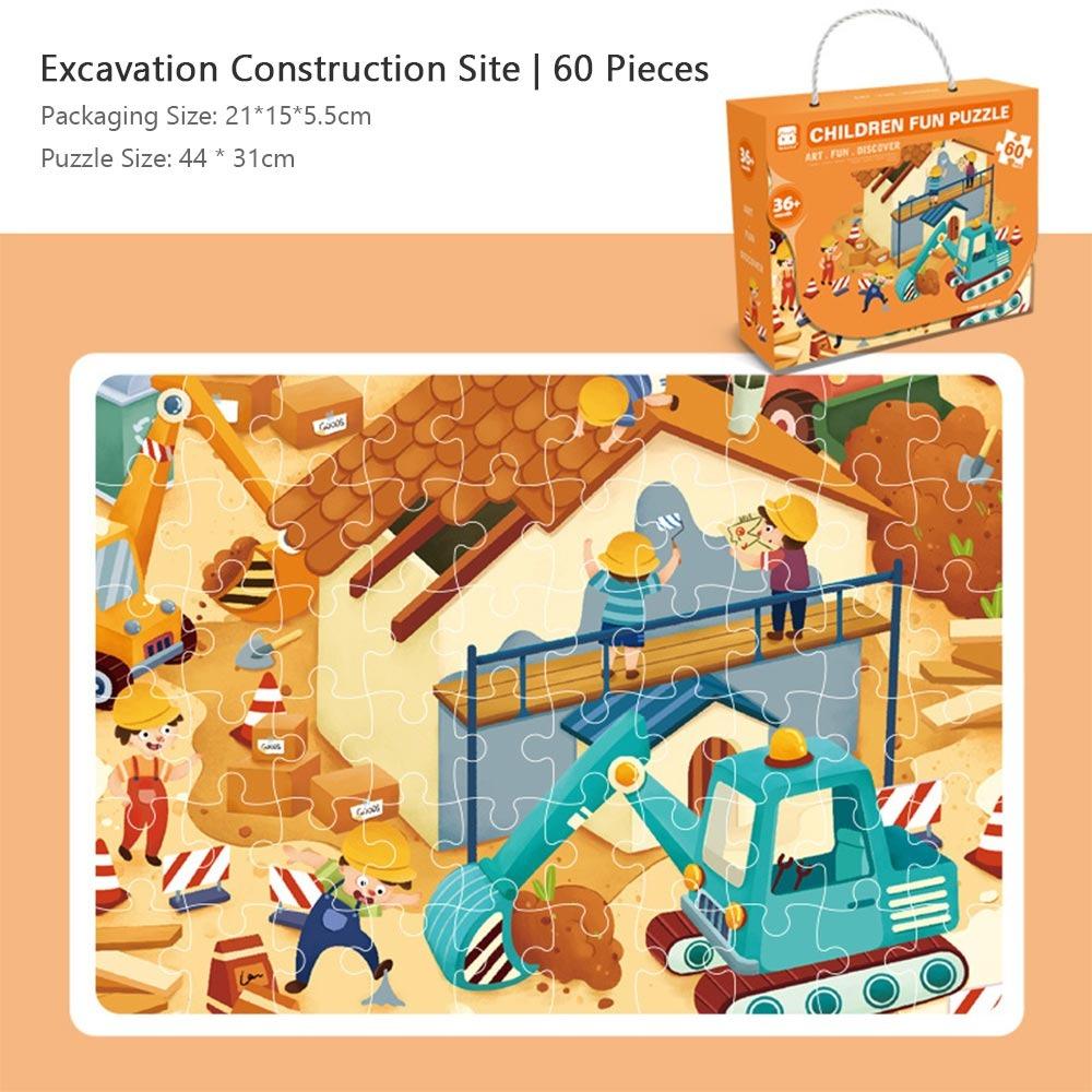 24/48/60pcs Large Puzzle Gift Box Multicolor Thematic Puzzles Children Education