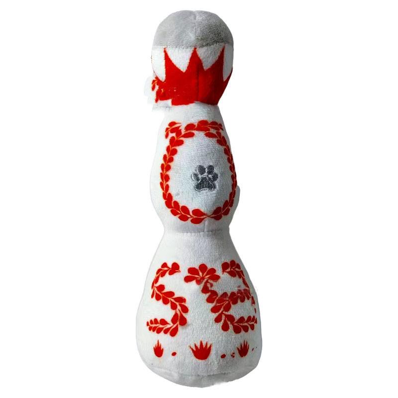 Lovely Stuffed Plush Pet Chewing Toys Plush Dog Wine Bottle Squeaky Toys With BB Sound