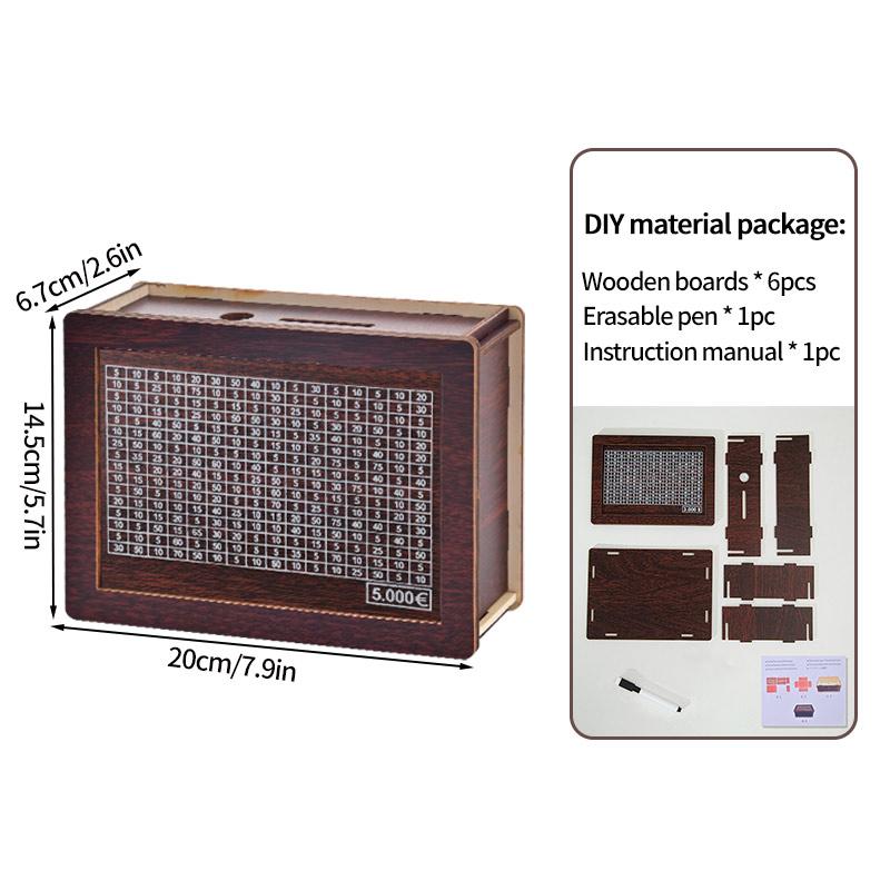 1000/2000/3000/5000/10000 Деревянный Сберегательный Ящик Копилка Сделай Сам Копилка С Целью Сбережения Ящик Для Хранения Денег Деревянные Изделия Ручной Работы