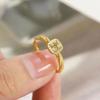 Кольцо с искусственным желтым кристаллом и инкрустацией со стразами, регулируемое кольцо на палец для свадебной вечеринки