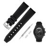 Jumpsunfun 20mm Watch Band for Omega and Silicone Strap with Quick Release Replacement Black and White Stitching X, Swatch, Speedmaster, MoonSwatch,