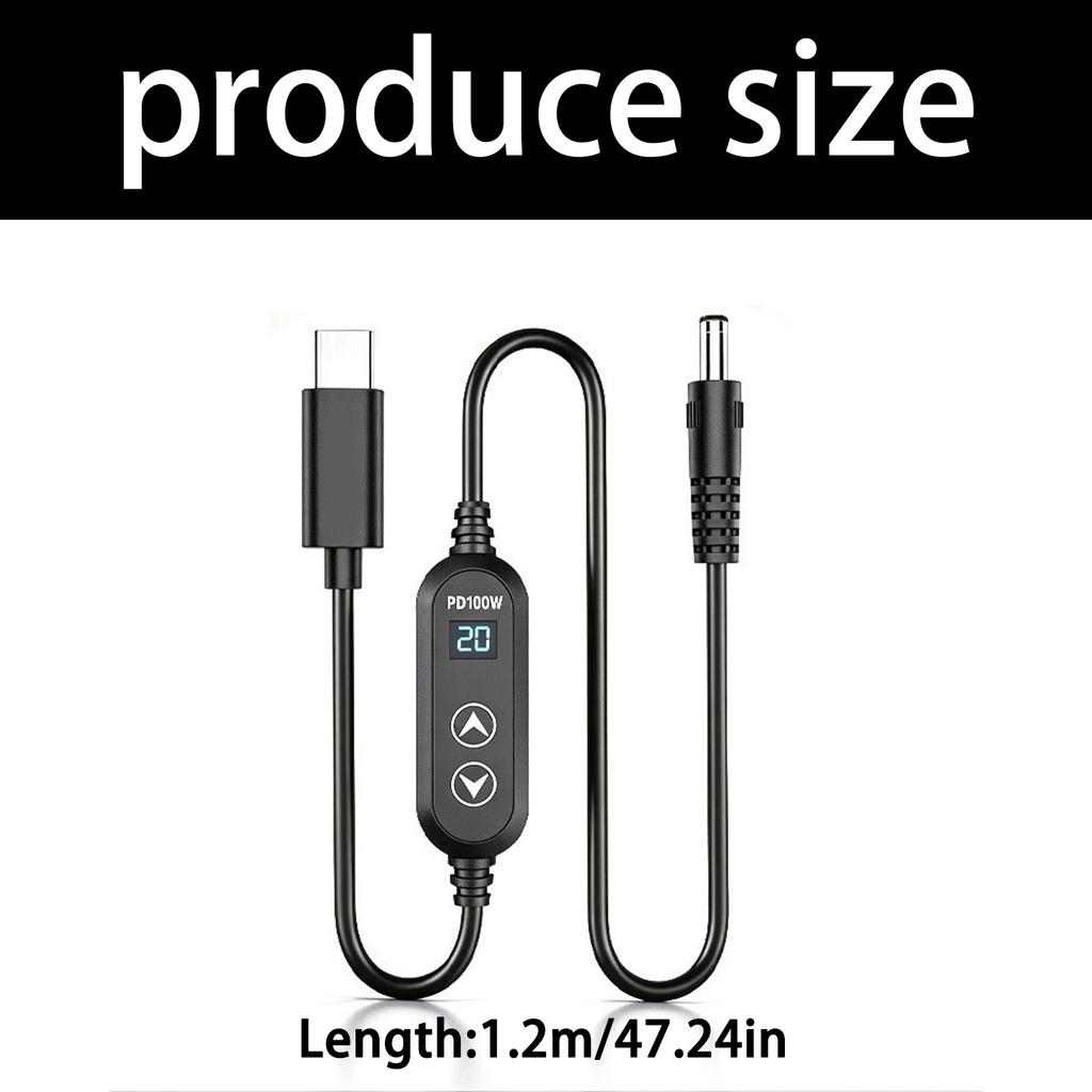 Кабель USB C PD100W для быстрой зарядки с 5 регулируемыми напряжениями для различных гаджетов