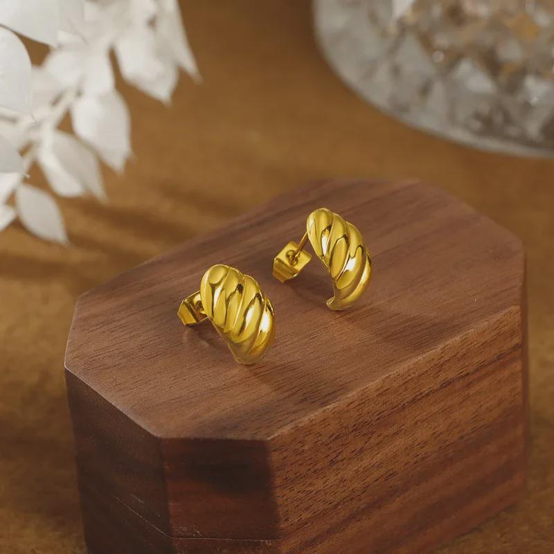 Элегантные европейские и американские серьги-мешки в форме рога - женские роскошные титановые стальные серьги французского дизайна