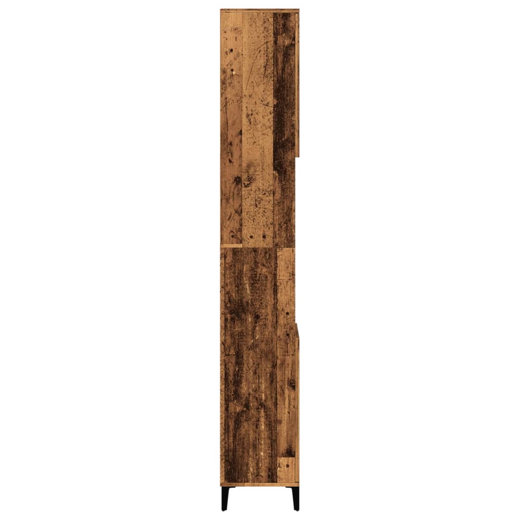 Bathroom Cabinet with Vintage Wood Effect 30 x 30 x 190 cm Engineered Wood