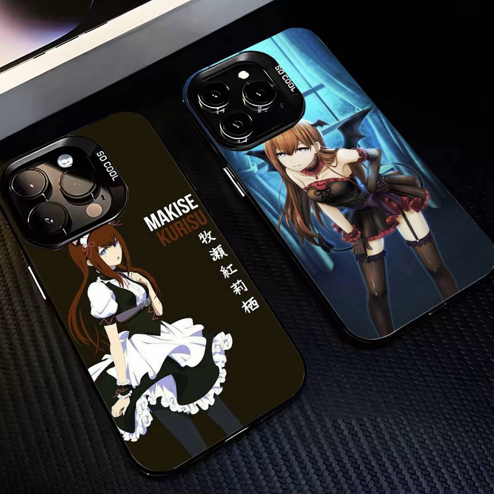 Чехол для телефона K-Kurisu M-STEINS GATE Makise-es Для iPhone 17,16,15,14,13,12,11 Plus,Pro Max,XS,Цветной Серебряный Покрытый Внутренний Чехол