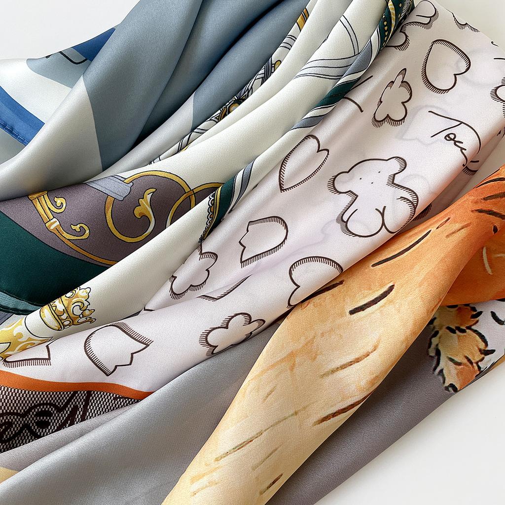 53 Satin Chiffon Silk Scarf Silk Silk Scarf Versatile Spring And Summer Temperament Decorative Scarf Silk Scarf Square Scarf Advanced Sense