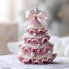 Diy Crochet Christmas Tree Kit,  Handmade Holiday Decoration Set For Beginner, Tree Bow Pearl Embellishmen Christmas Party