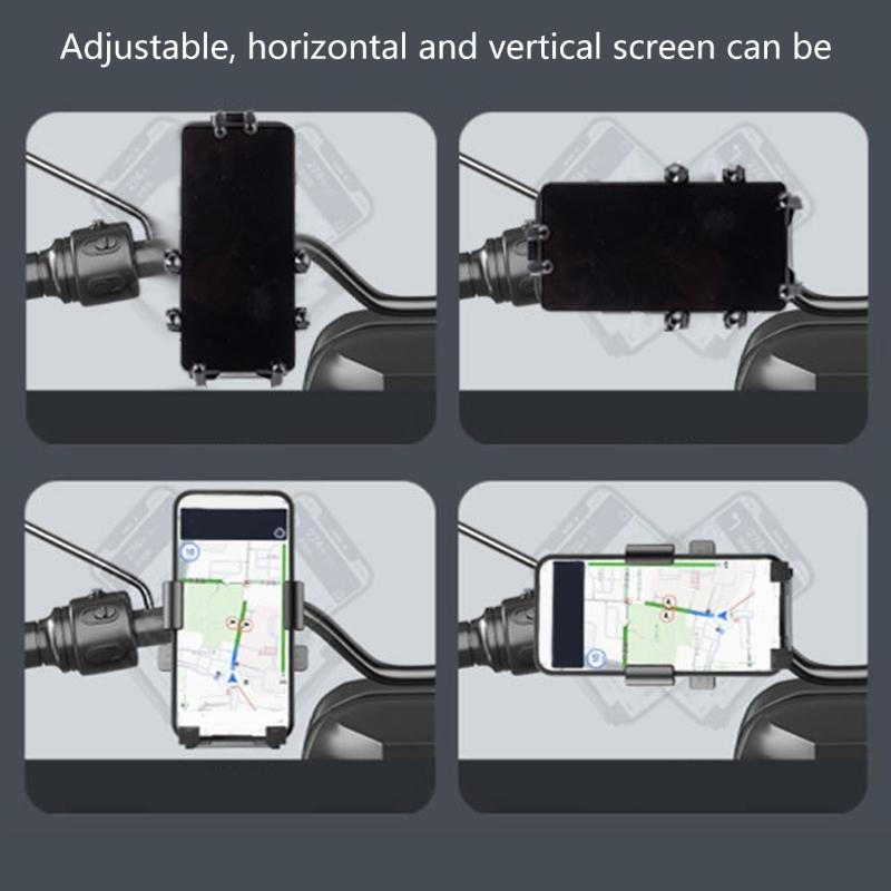Motorcycle Scooter Phone Mount Bracket Rack 360 Degree Rotatable Holder for Secure Navigation and Communication on Rides