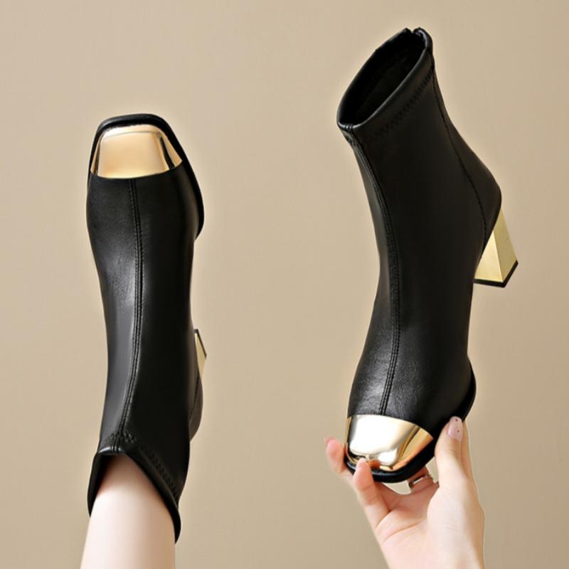 Женские ботильоны на высоком каблуке с квадратным носком, массивные туфли, дизайнерские новые элегантные туфли 2025 года, модные туфли-лодочки для вечеринок в готическом стиле Botas Mujer