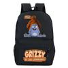 Рюкзак для учеников начальной и средней школы с мультяшным принтом Гризли, новая сумка для отдыха и путешествий, большой вместимости, школьный рюкзак