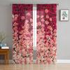 Pink Red White Rose Sheer Curtain For Living Room Voile For Window Blinds Bedroom Tulle Drape Kitchen Cortinas Hall Curtains