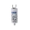 condensador de arranque mka 3mf 5% 450v ø3,4x7cm con espiga m8 y faston simple 6,35 konek