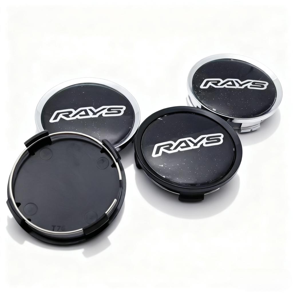 4pcs JDM RAYS Logo Emblem Badge Car Wheel Center Caps O.D 74MM Clips 69MM Rim Hubcap Dust Cover Wheels Hub Cap Car Accessories