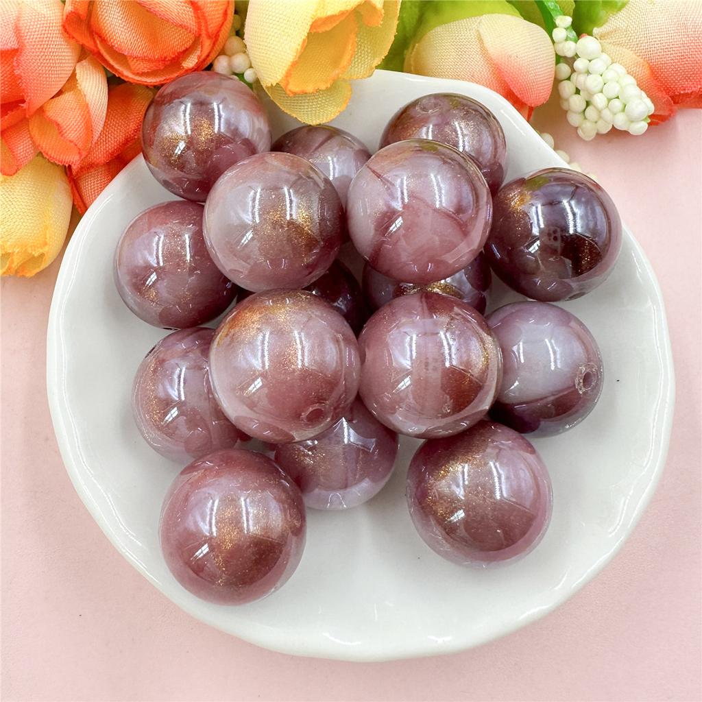 Высококачественные круглые 20 шт. материалы из бисера для изготовления браслетов и сережек акриловые ювелирные изделия глазурованный золотой порошок DIY ювелирные аксессуары свободные бусины 16 мм