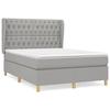 3128757 vidaXL Divan Bed with Mattress Light Grey 140x190cm Fabric