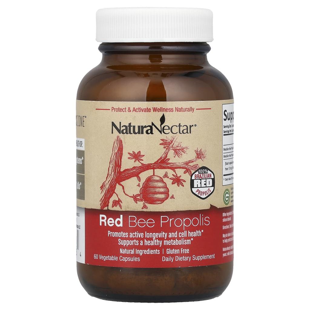 NaturaNectar Red Bee Propolis, 60 Veggie Capsules
