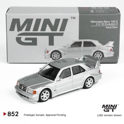МИНИГТ 1:64 Mercedes-Benz 190E 2.5-16 Evolution II Астральный Серебристый MGT литой автомобильная модель 852