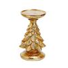Christmas Tree Candle Holders Vintage Resin Christmas Tree Figurine Pillar Candle Stand for Home Mantel Fireplace Decor
