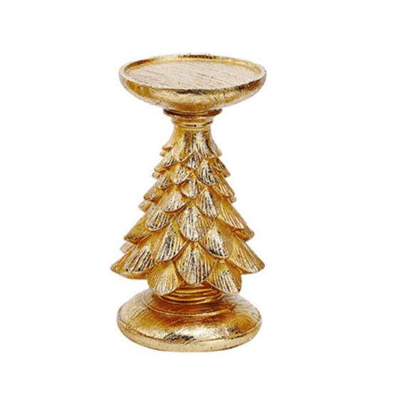 Винтажные подсвечники в виде рождественской елки, смола, фигурка рождественской елки, подставка для столбовых свечей для домашнего каминного декора