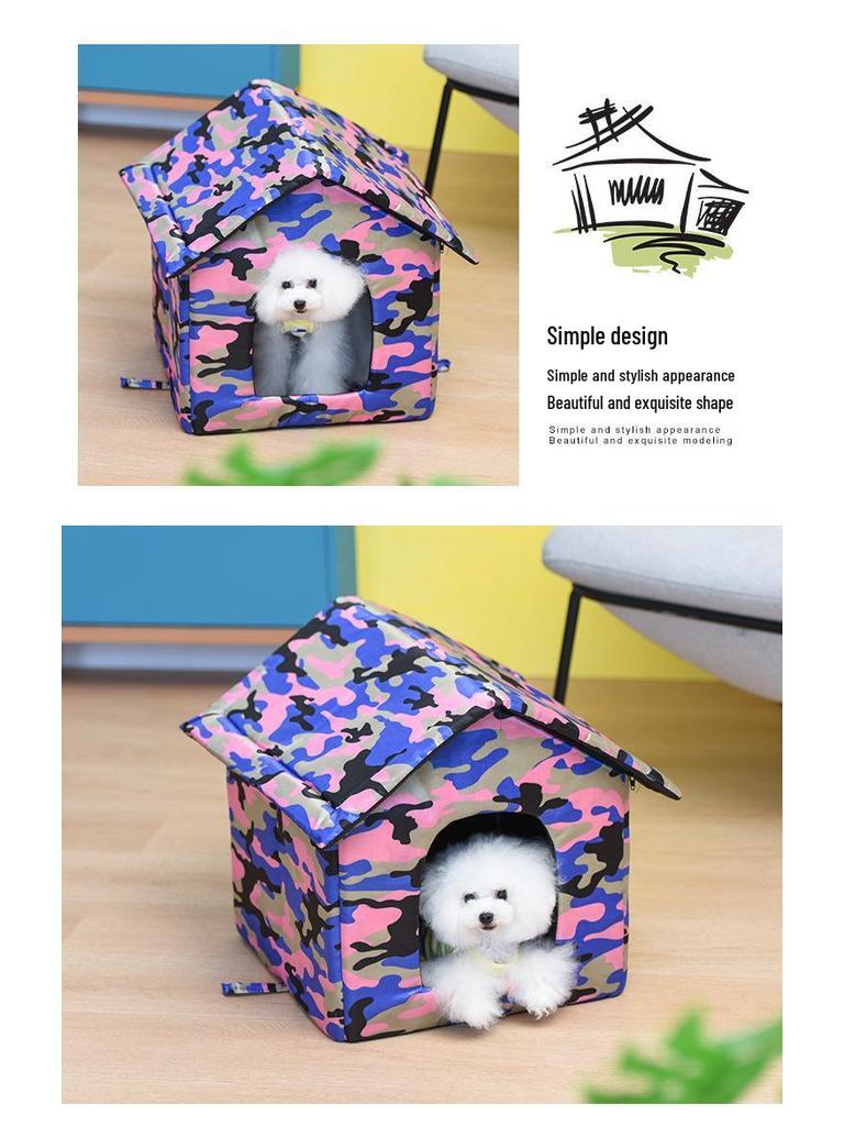 Водонепроницаемая кровать для домашних животных из ткани Оксфорд для собак и кошек – Стиль палатки для улицы