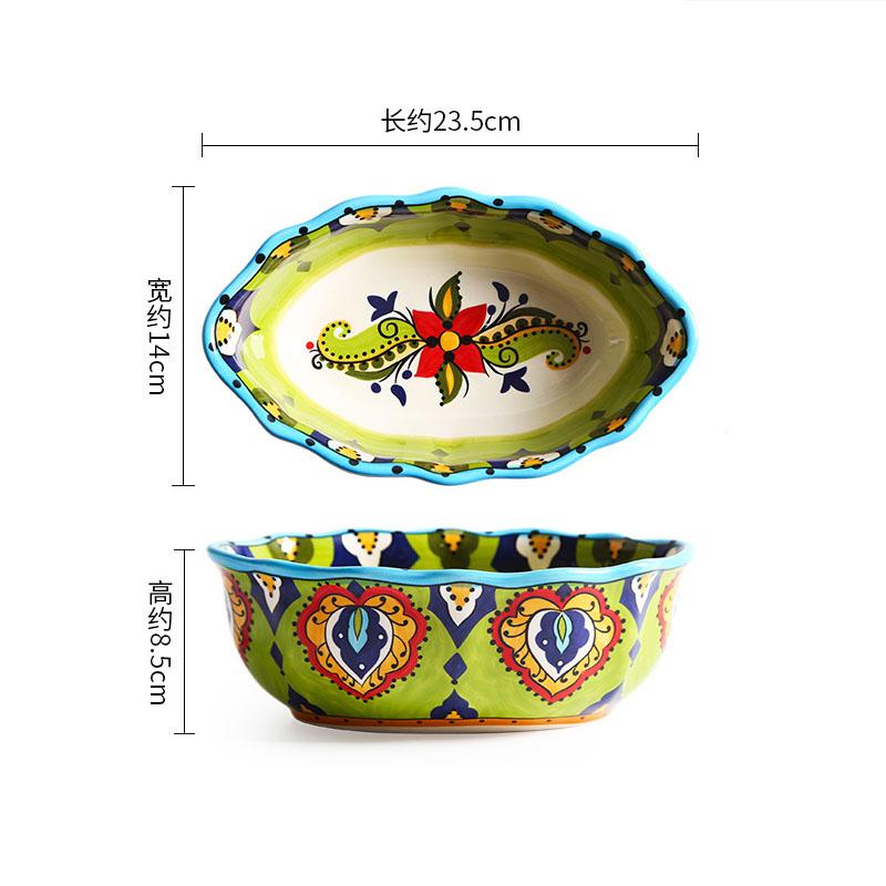 Creative Hand-painted Ceramic Bowl Irregular Salad Bowl Dessert Bowl Fruit Bowls Thick Soup Bowls Restaurant Specialty Tableware